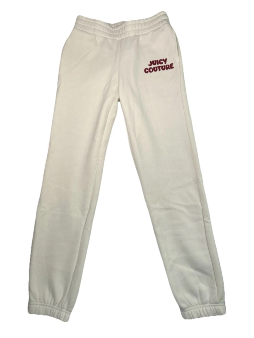 Juicy Couture Fleece Sweatpants Women’s XS Joggers NWT Ivory White & Crimson